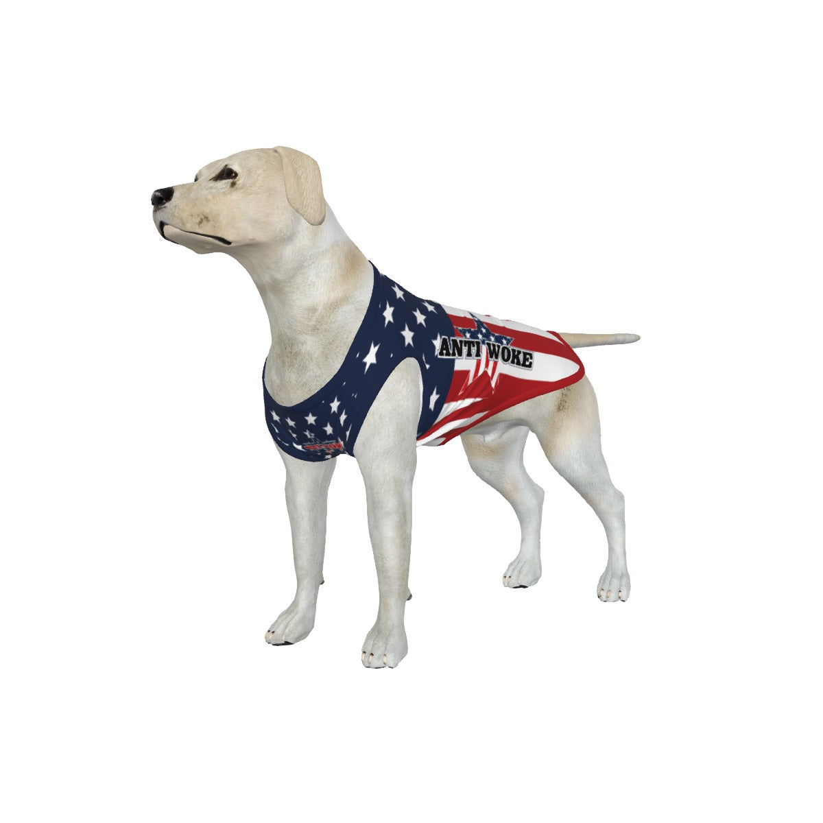 USA- Anti Woke Pets- Full Flag - Big Dog's Tank Top